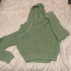 Crop top hooded sweatshirt